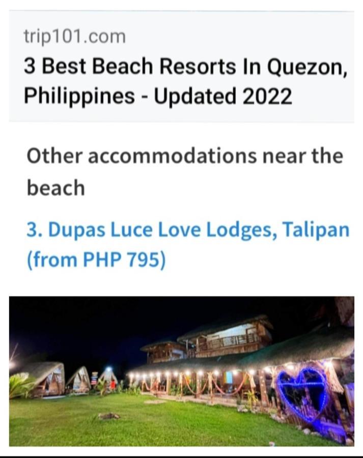 Dupas Luce Love Lodges Talipan المظهر الخارجي الصورة